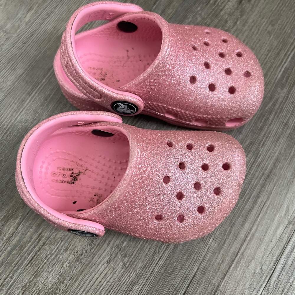 CROCS Kids Sparkly Pink Clogs